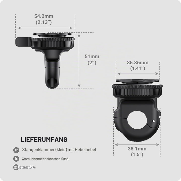 TUSITA Twist Lock Roller Motorrad Spiegelhalterung