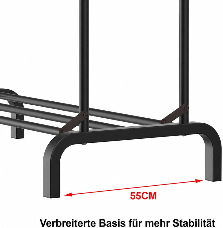 kleiderständer, Doppel-Kleiderstange, Stabiler Metall-Kleiderständer für Kleider, Pullover und Mänte