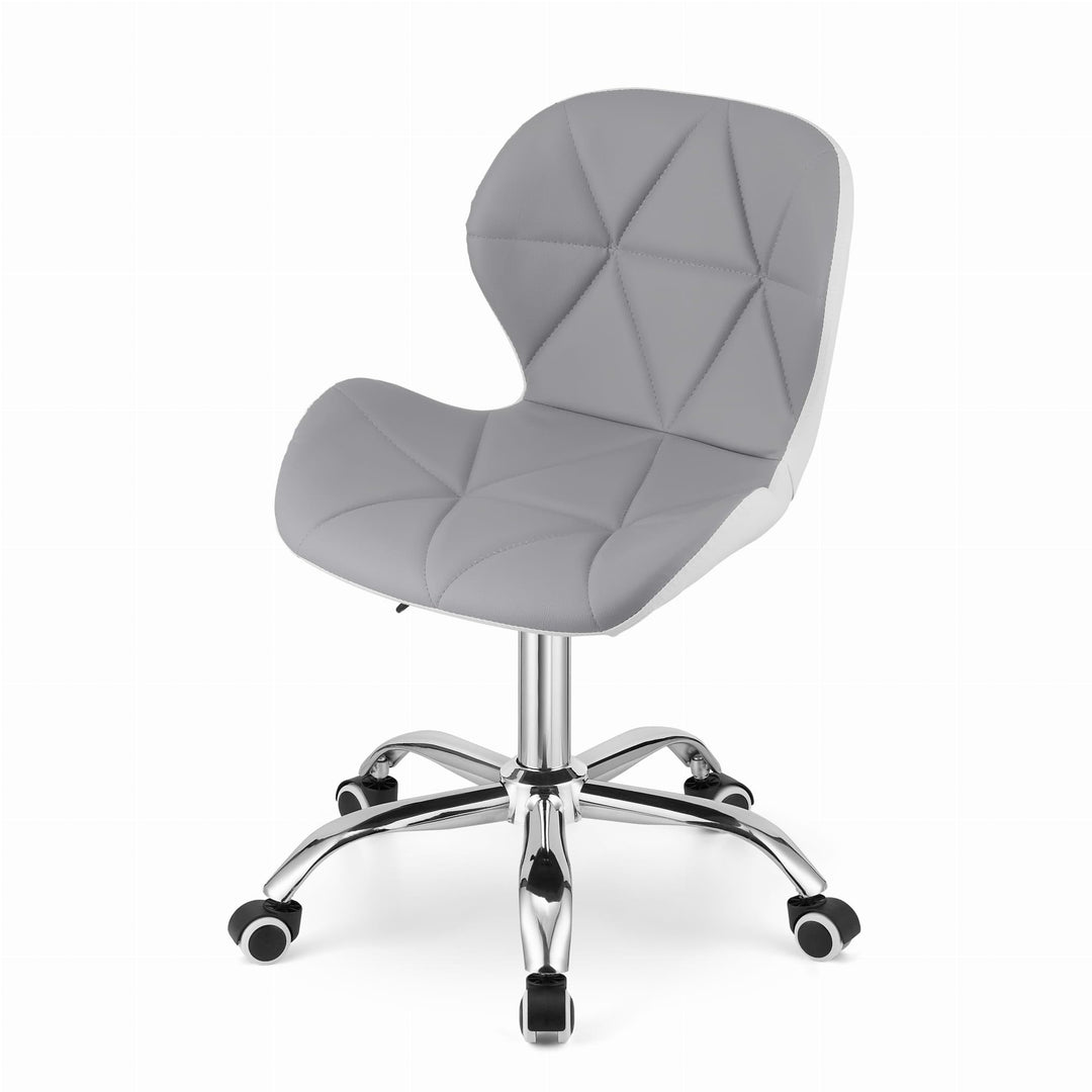 NMK HOME Drehstuhl mit Rollen - Höhenverstellbar Polsterstuhl - Home Office Samt Stuhl mit Geometris