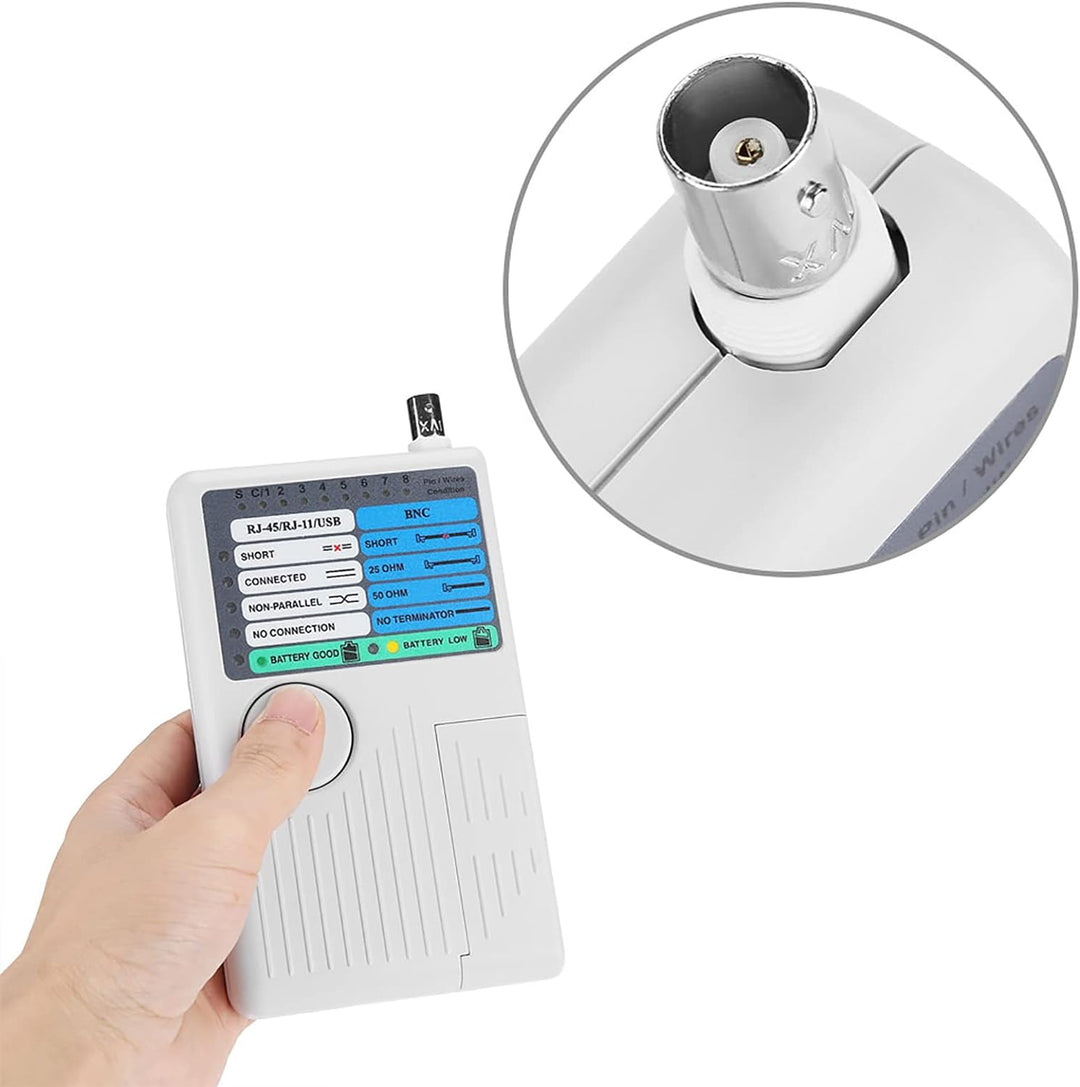 Oumefar 4 in 1 Netzwerk Kabel Tester RJ11 RJ45 USB BNC LAN tragbarer Netzwerkkabeltester Remote-Netz