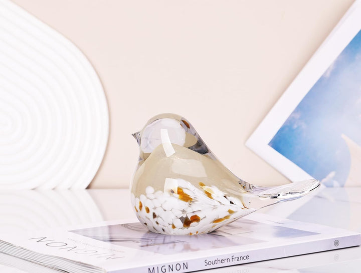 WUBIANJIE Mundgeblasene Glas-Vogelstatue, Sammlerstück, Tierkunst, Briefbeschwerer, Wohnzimmer, Schl