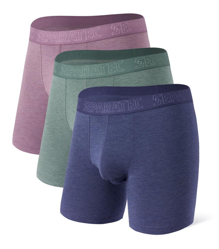 Separatec Herren Boxershorts 4er Pack Doppelbeutel Dual Pouch, Bambus Unterhosen Männer, Stretcken H