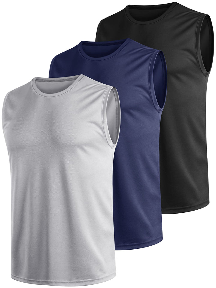 Tank top Herren 3er oder 5er Ärmelloses Shirt Sommer Atmungsaktiv Sport XXL Multicolor Set2, XXL Mul