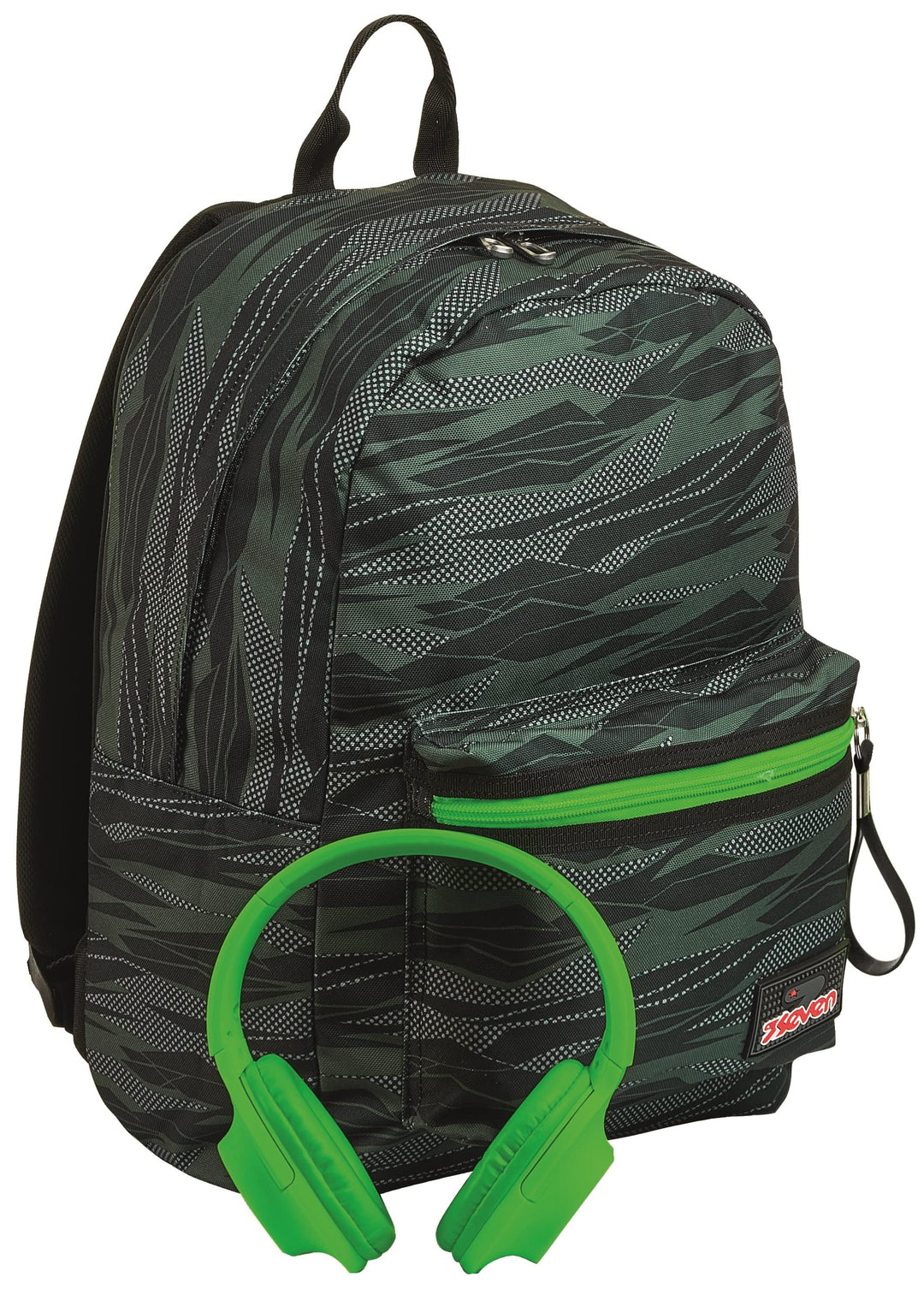 Seven School Backpack, Imusicpack, inklusive Soft-Touch-Kopfhörern, Öko-Material, Unisex, Kinder und