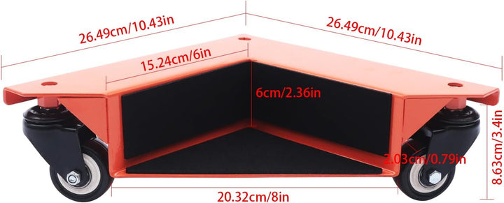 4X 3 Rad Möbel Dolly Roller, 1433 LBS Mover Schreibtischschrank Möbel Dollies Roller Schwerlastrolle