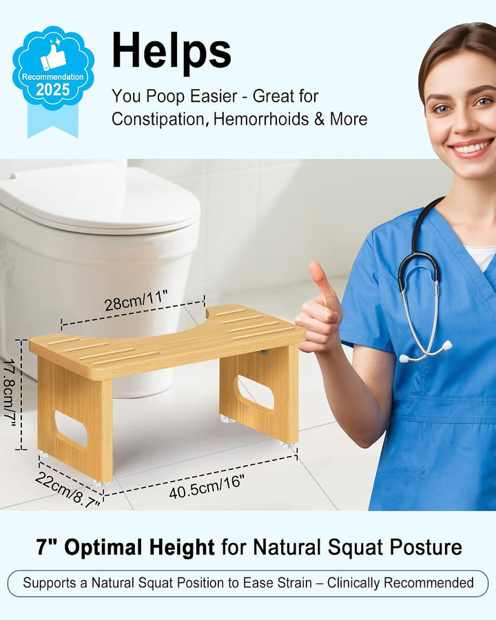 Toilettenhocker Holz – WC Hocker fur Erwachsene – Toilettenhocker Holz Klappbar - Squatty Kackhocker