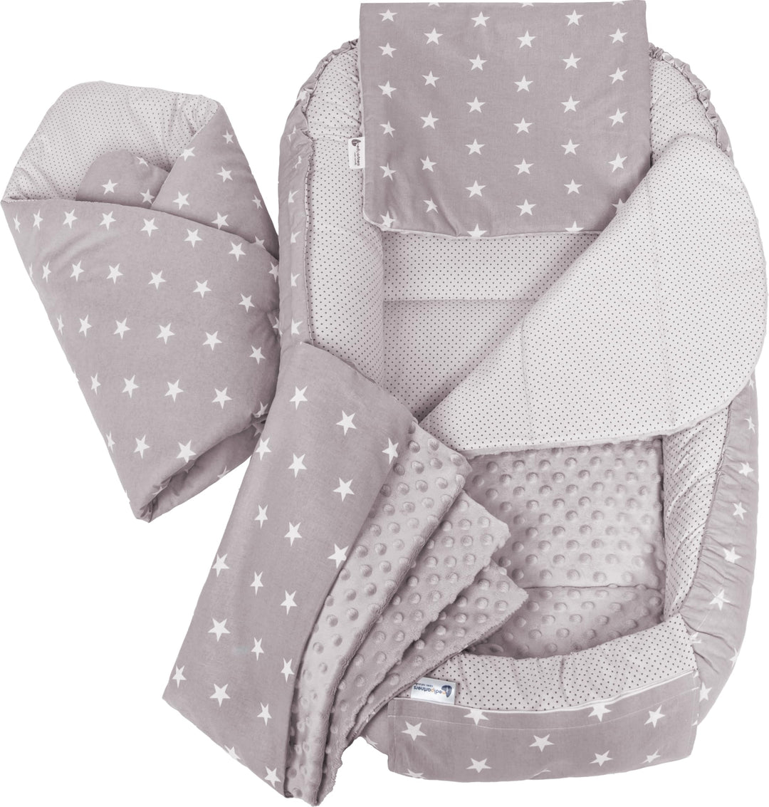 Medi Partners 5 teilig Babynestchen Set Babynest 100x60x15 herausnehmbarer Einsatz Bett Kuschelnest