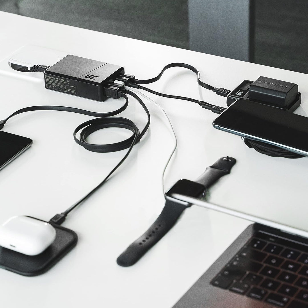 USB-A Ladegerät 52W 5 Port USB Green Cell Power Adapter mit Quick Charge 3.0 Handy Schnellladegerät