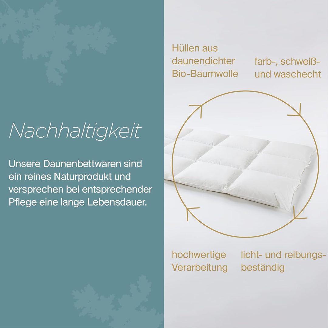 Daunenfee – Winter Cassettendecke 135x200cm –Daunen & Federn – 3x4 Karos, 2cm Stege – Handarbeit Mad