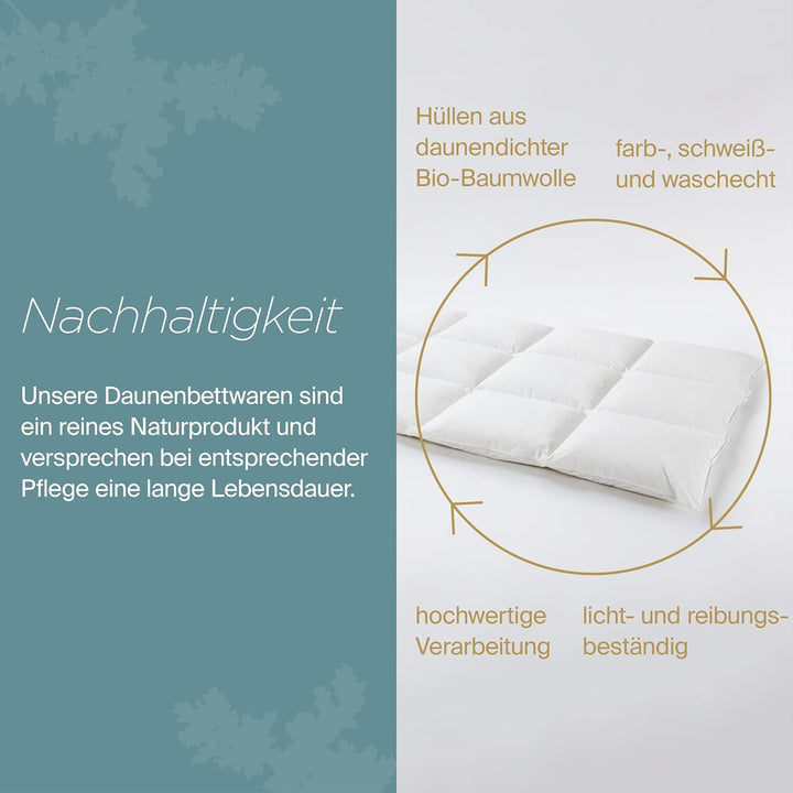 Daunenfee – Winter Cassettendecke 135x200cm –Daunen & Federn – 3x4 Karos, 2cm Stege – Handarbeit Mad