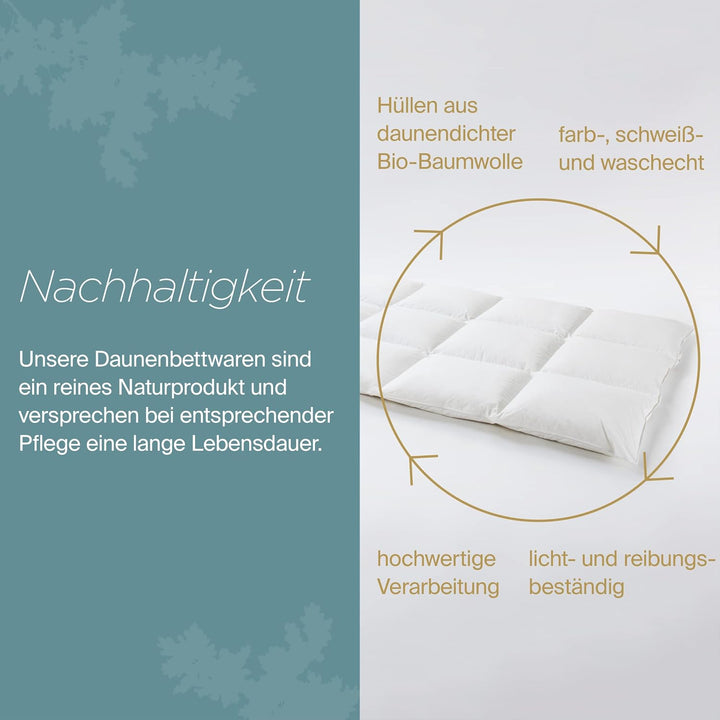 Daunenfee– Winter Cassettendecke 155x220cm, Daunen &amp; Federn – 3x4 Karos, 2cm Stege – Handarbeit Made