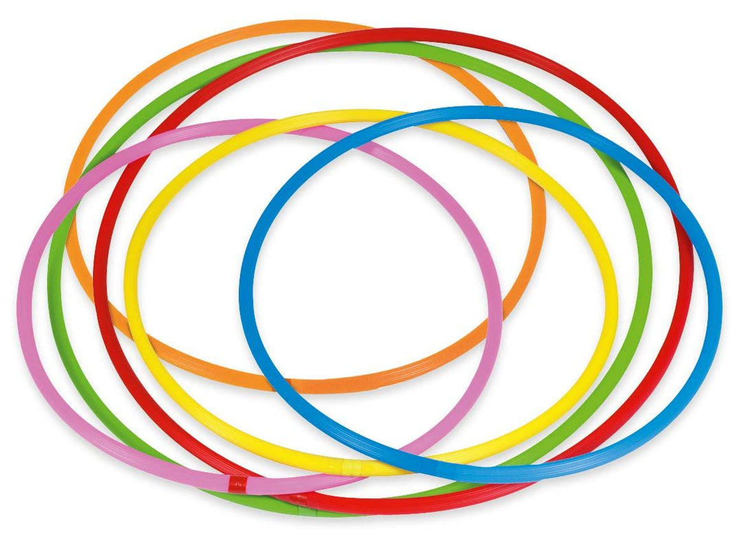 Betzold Sport - Hula-Hoop-Reifen Regenbogen-Set 6 Stück Fitness Gymnastik-Reifen Kinder Einheitsgrös