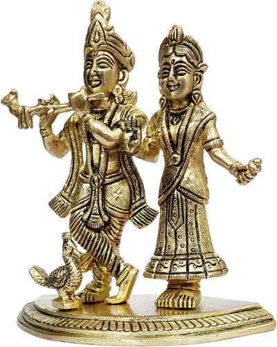 Purpledip Messing-Statue Radha Krishna in Raas Leela Pure Divine Dance Of Love (12100)