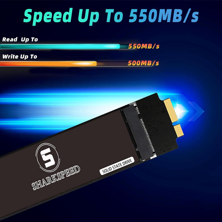 S SHARKSPEED 256GB SSD Upgrade für MacBook Air 2010-2011 A1369(EMC 2392/2469) A1370(EMC 2393/2471) (