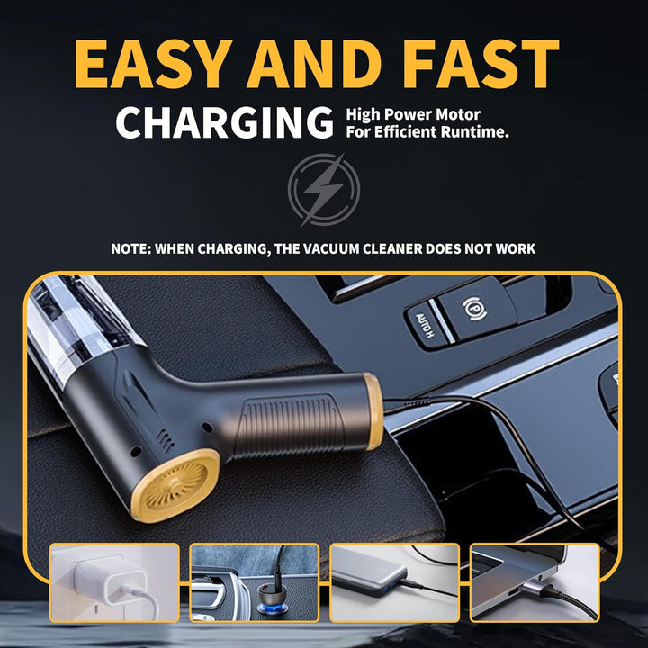 Handstaubsauger Akku 4-in-1 Auto Staubsauger Stark，15000Pa Tragbarer Autostaubsauger，mit Bürstenlose