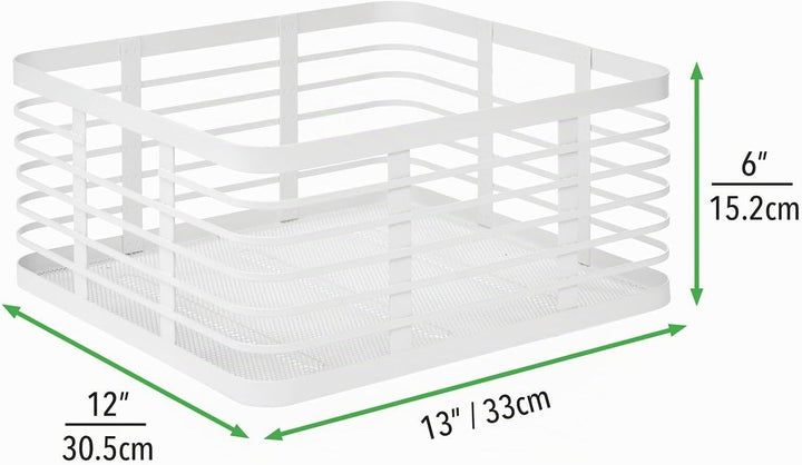 mDesign 3er-Set Allzweckkorb aus Metall – Aufbewahrungskorb für Küche, Vorratskammer, Bad etc. – kom