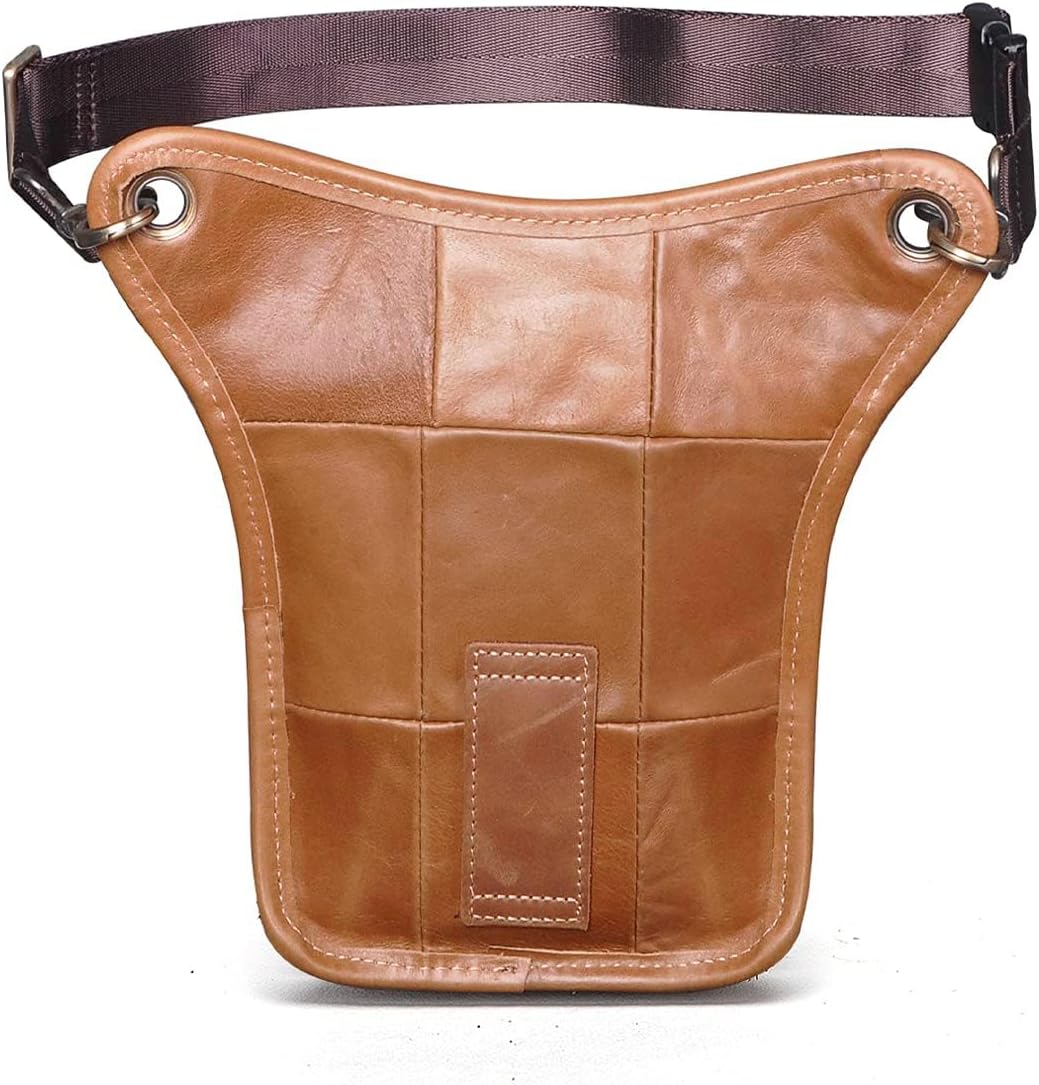 Le'aokuu Herren Echtes Leder Tasche Beinbeutel Beintasche Aussenbeintasche Beinbeuteltasche Reisen H
