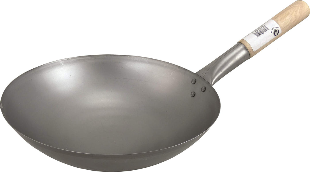 Wok / Asiatische Eisenpfanne Ø 30 cm mit runder Boden