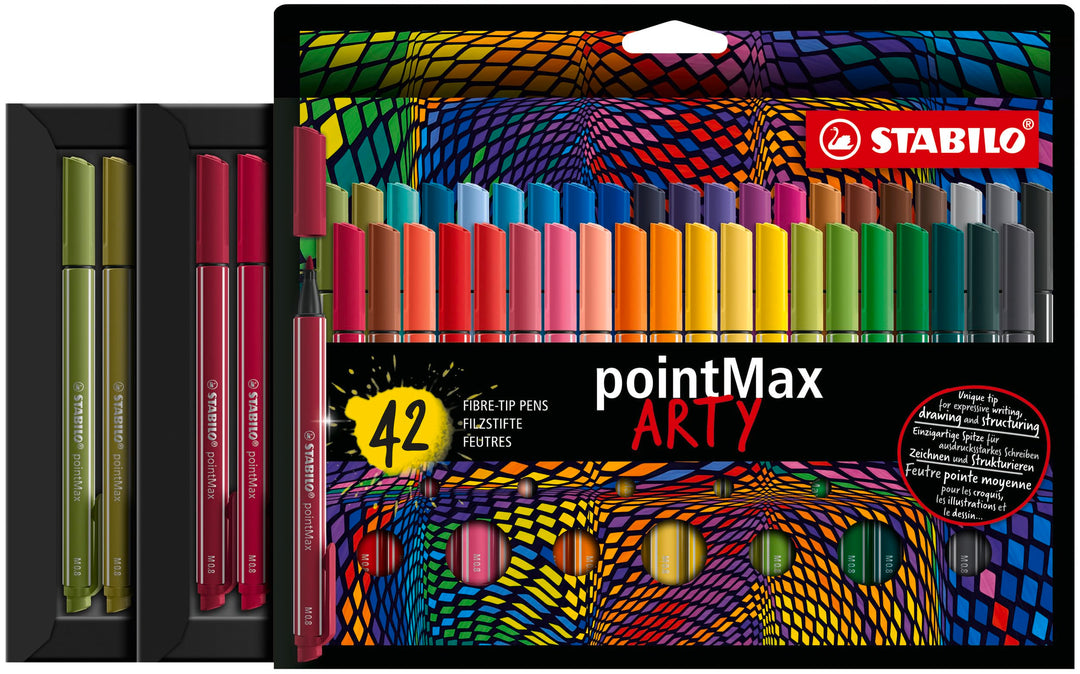 Filzschreiber - STABILO pointMax - ARTY - 42er Pack - mit 42 verschiedenen Farben, 42er Pack
