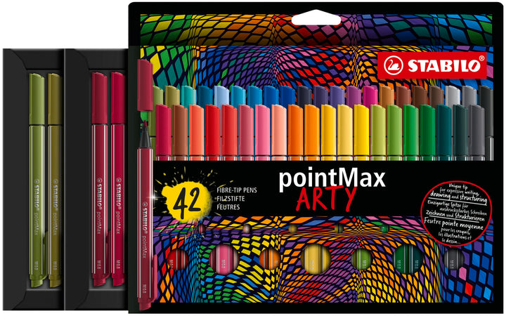 Filzschreiber - STABILO pointMax - ARTY - 42er Pack - mit 42 verschiedenen Farben, 42er Pack