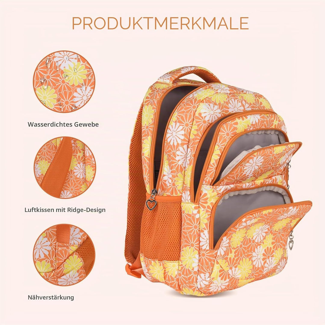 ZHIERNA Schulrucksack Mädchen Teenager Schule Rucksack Damen Schulranzen Kinder Schultasche mit Lunc