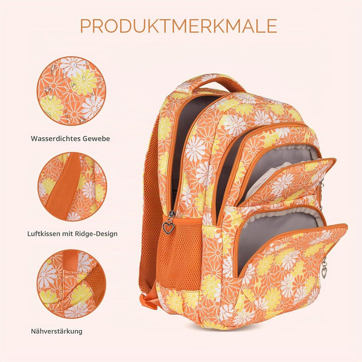 ZHIERNA Schulrucksack Mädchen Teenager Schule Rucksack Damen Schulranzen Kinder Schultasche mit Lunc