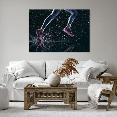 Bilder auf Leinwand 100x70cm Leinwandbild Laufen Lifestyle Leichtathletik Schuhe Gross Wanddeko Bild