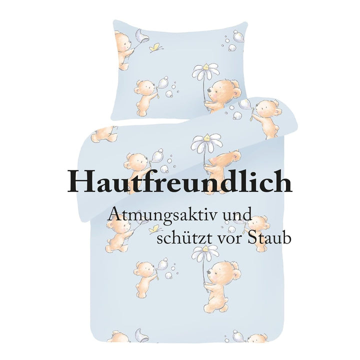 Bestlivings Kinder Bettwäsche 2-TLG (100x135cm / 40x60cm) Bettdecken Set, 100% Baumwolle - Babybettw