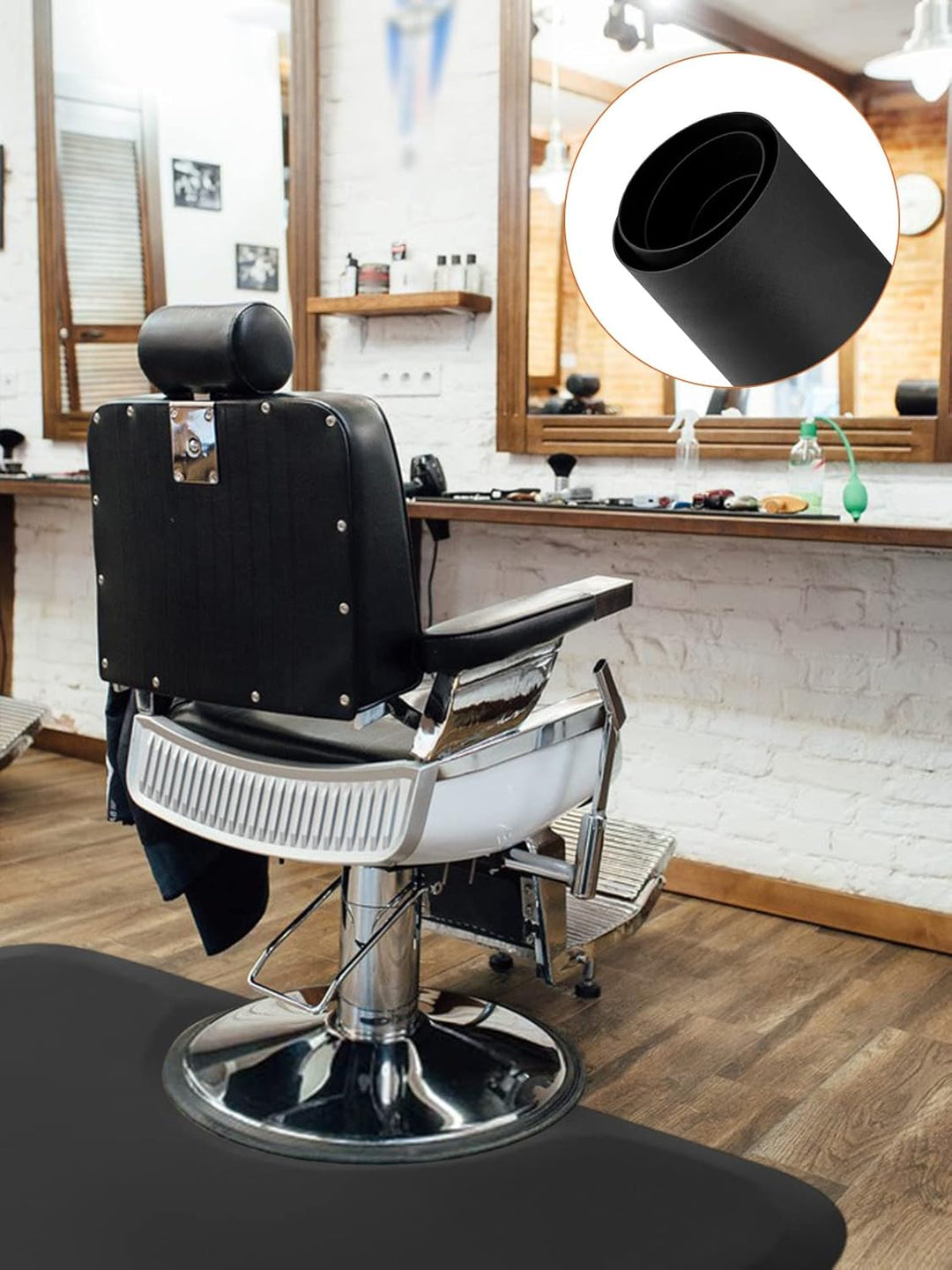 3 Fuss x 5 Fuss Salonmatte, Kalolary Anti Ermüdungs Salon Bodenmatte für Runde Stuhlbasis Friseur Sc