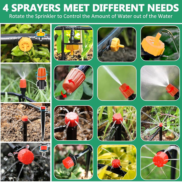 269 Stück Bewässerungssystem,40M+8M Bewässerungsrohre,DIY Gartenbewässerung,Automatische Sprinkler T