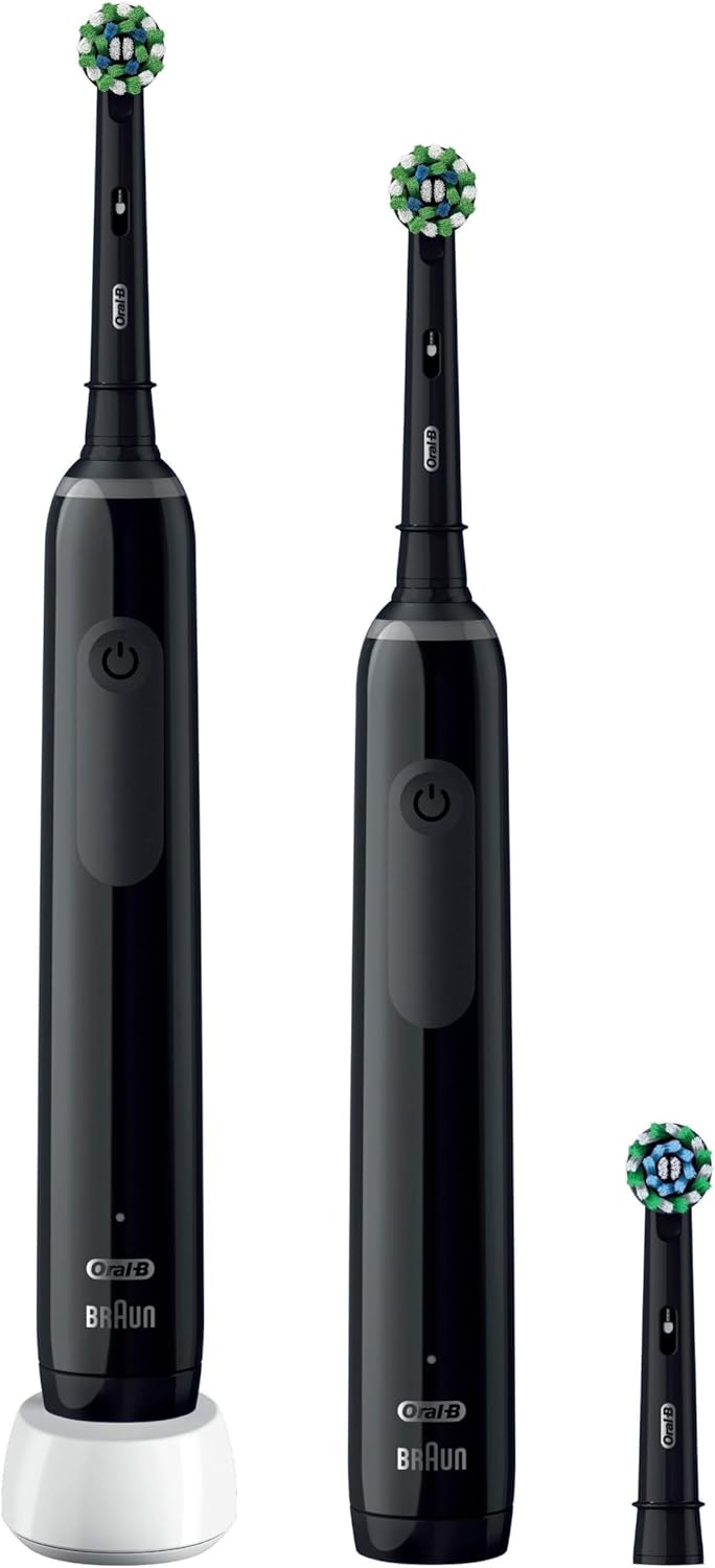 Oral-B Pro 3 3900 Elektrische Zahnbürste/Electric Toothbrush, Doppelpack & 3 Aufsteckbürsten, mit 3