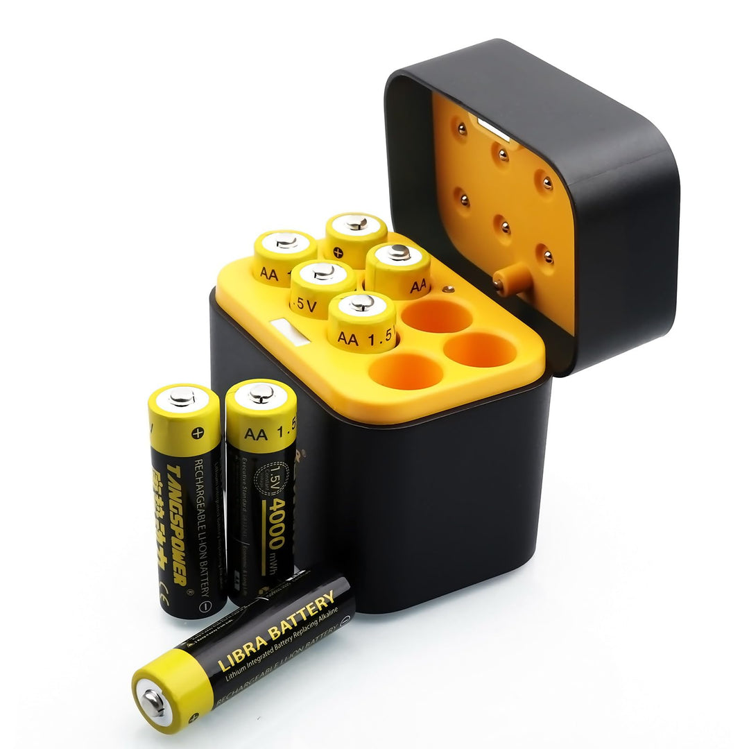 Wiederaufladbare Akkus 8 Stück 1,5V 4000mWh, AA Akku mit Ladegerät AA Aufbewahrungsbox, 1600+ Zyklen
