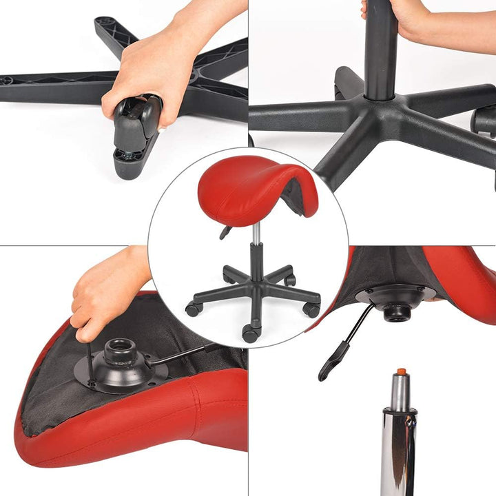 Mingone Sattelhocker Ergonomischer 2 Stück Arbeitshocker Höhenverstellbar Bürohocker mit Rollen 360°