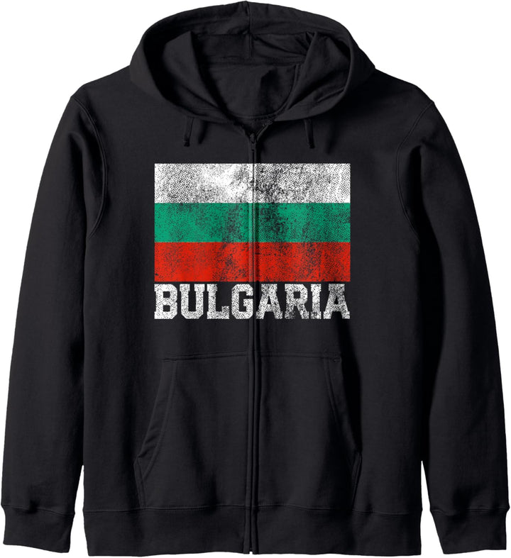 Bulgaria Flag Family Pride Country Men Women Vintage Kapuzenjacke