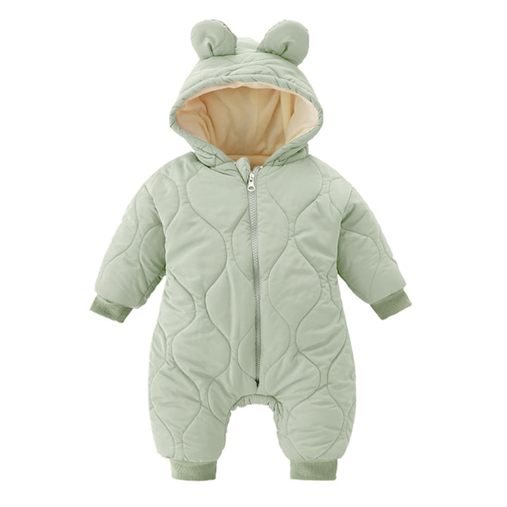 Baby Winter Overall mit Kapuze, Strampler Schneeanzug Jungen Mädchen Langarm Jumpsuit Warm Outfits G