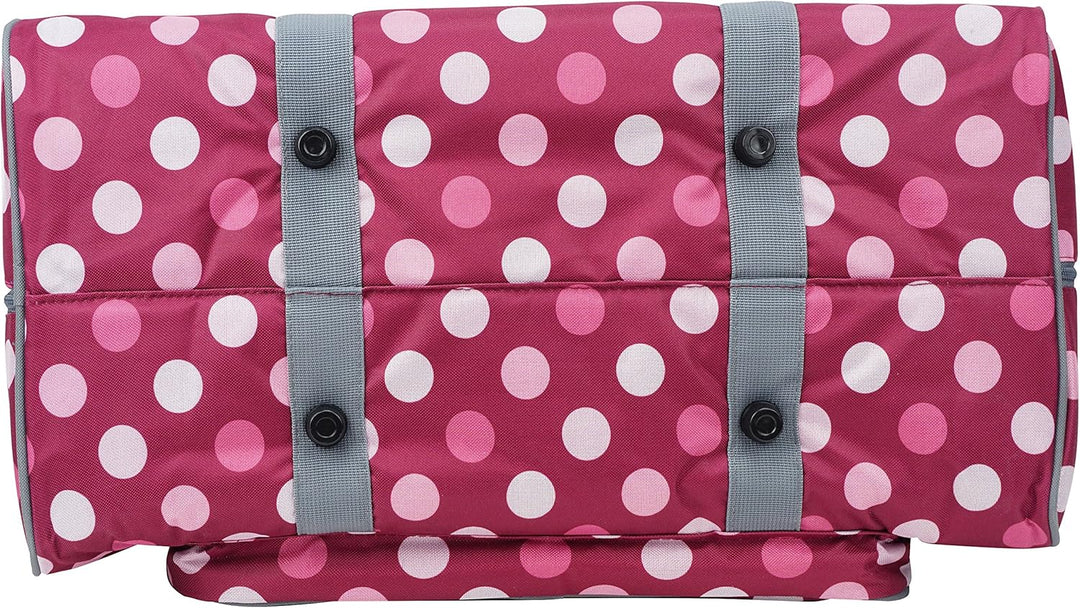 SEMPLIX XL-Nähmaschinentasche, Polka Dots Beere/Rosa, 52x42x27 cm, Grosse stabile Transport und Aufb
