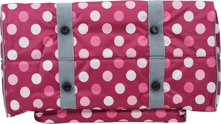 SEMPLIX XL-Nähmaschinentasche, Polka Dots Beere/Rosa, 52x42x27 cm, Grosse stabile Transport und Aufb