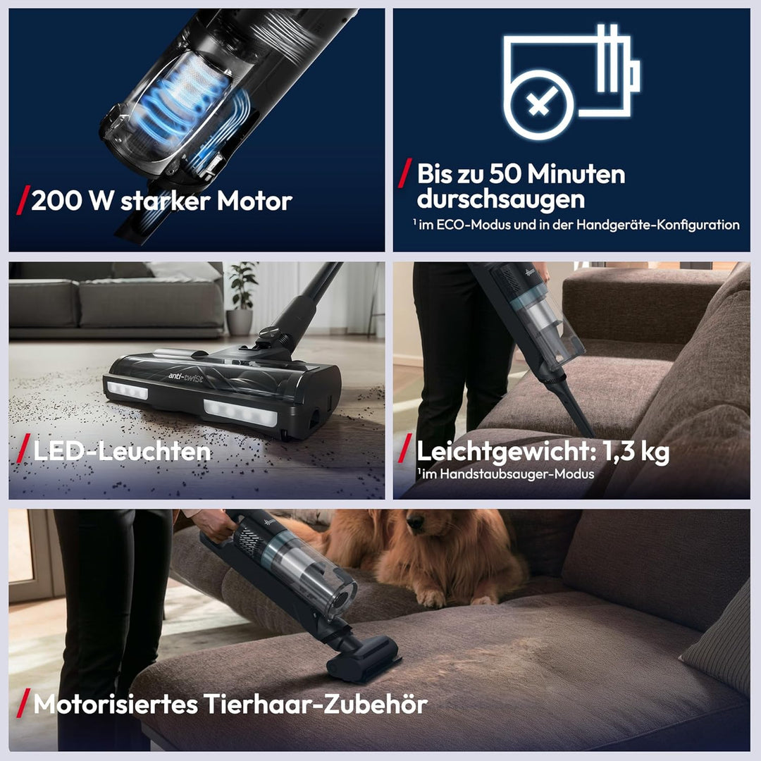 Hoover Akku-Staubsauger kabellos HF1 CORE Pet mit Turbodüse für Tierhaare, Handstaubsauger mit max.