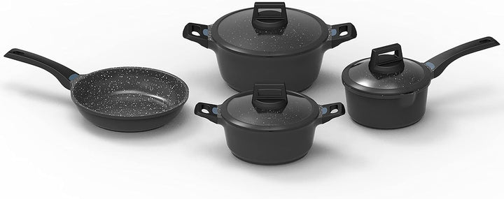 KOPF Topfset Aluguss Thermo Pro, Alu Induktion Kochtopf Set mit Teflon Classic Antihaftbeschichtung,