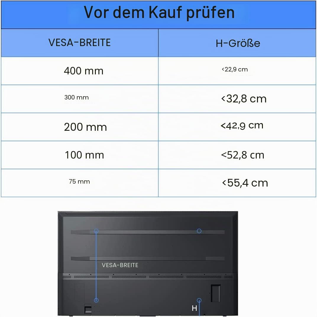 Suptek TV Ständer, TV Standfuss für LCD LED 22-65 Zoll Flach &amp; Curved Fernseher bis zu 50KG, Fernseh