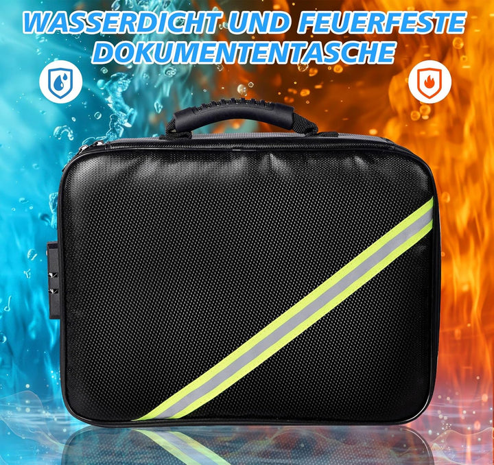 Feuerfeste Dokumententasche mit Schloss, 2100℉ mit UL94 Zertifiziert - 36x27x10 cm Tragbare Grossem