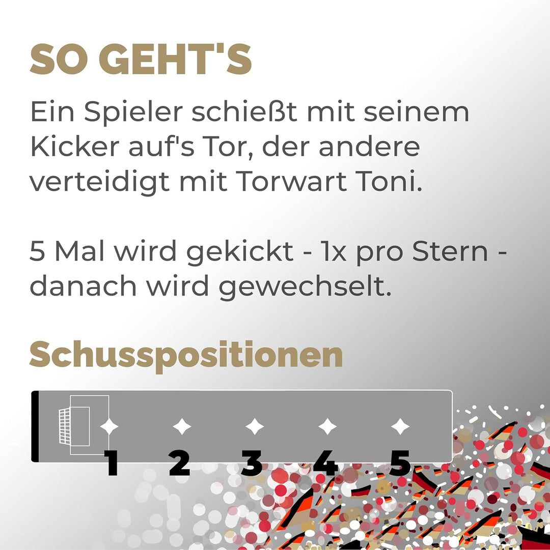 TIPP-KICK Spiel Superstar Deutschland Edition Fussball-Set mit Filz-Spielfeld (63x22cm) – Challenge