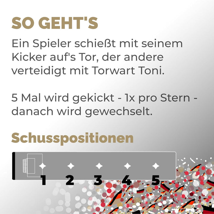 TIPP-KICK Spiel Superstar Deutschland Edition Fussball-Set mit Filz-Spielfeld (63x22cm) – Challenge