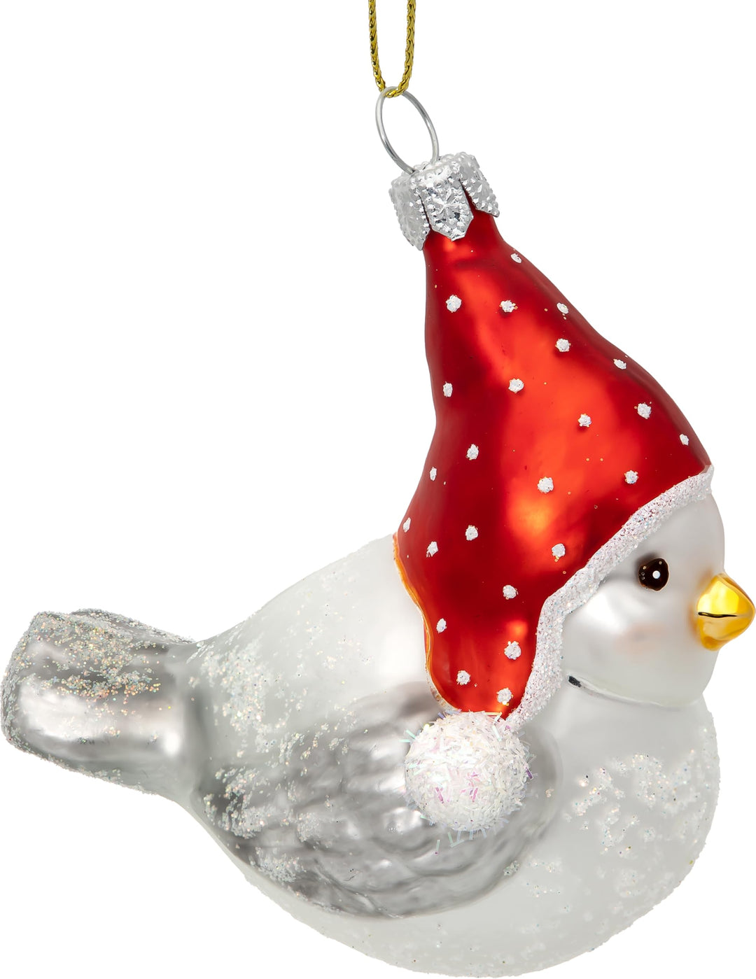 SIKORA Vogel mit Wollmütze besondere Weihnachtskugel Glas Christbaumschmuck Deko Figur Weihnachten A
