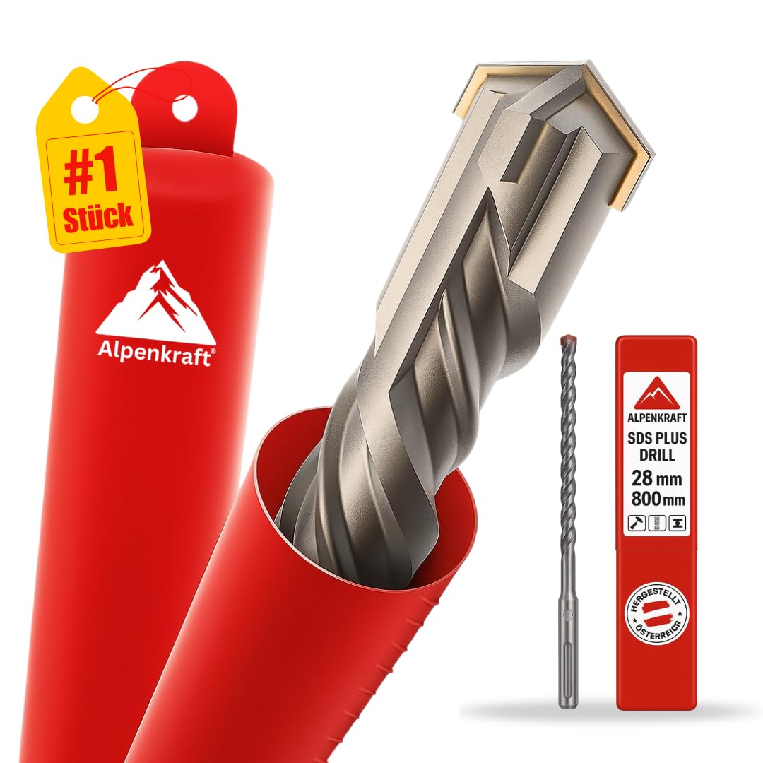 SDS Plus Bohrer Set: Betonbohrer Kreuzschneide | Grössen Ø 20, 24, 25, 28, 32, 40, 50, 55 mm | Länge