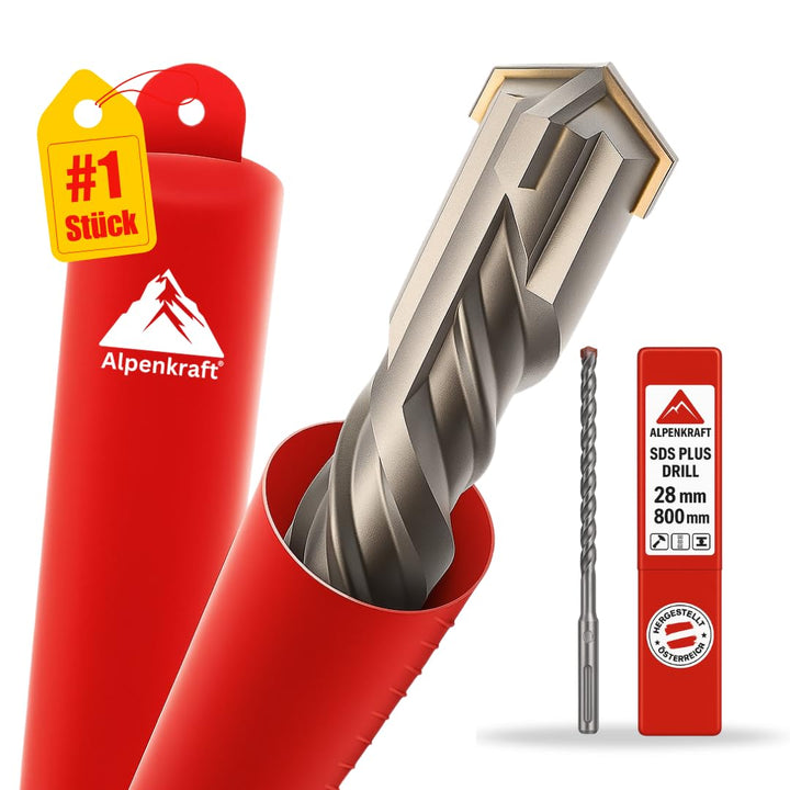 SDS Plus Bohrer Set: Betonbohrer Kreuzschneide | Grössen Ø 20, 24, 25, 28, 32, 40, 50, 55 mm | Länge