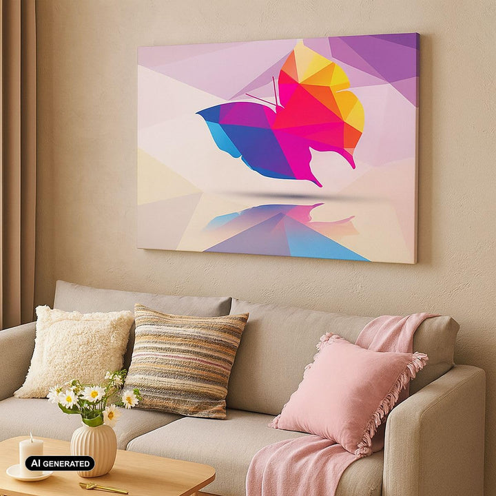 Bilder auf Leinwand Schmetterling Illustration Grafik Leinwandbild 70x50cm Wandbilder Dekoration Woh