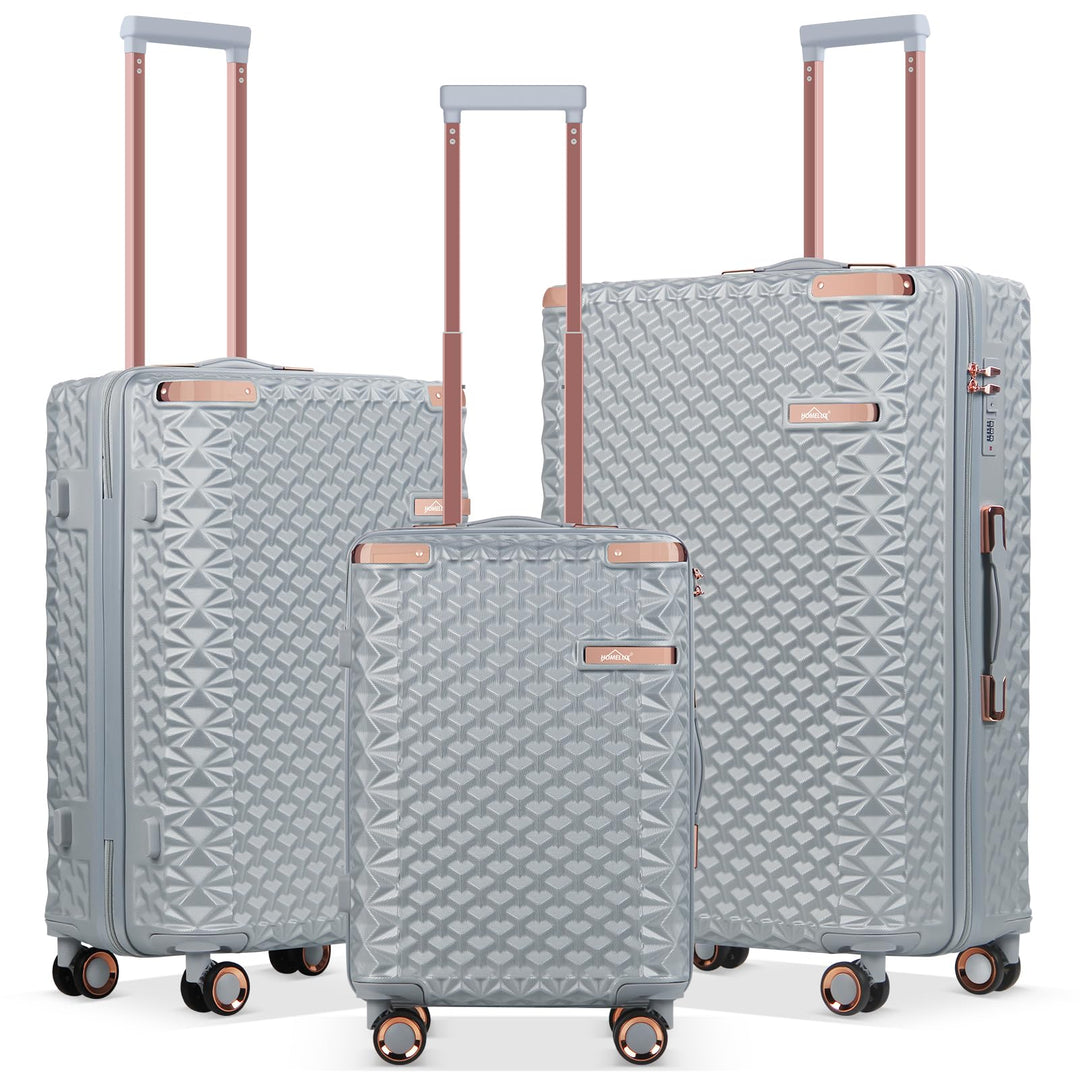 HOMELUX Kofferset 3 Teilig Hartschale Reisekoffer ABS Leicht Trolley Rollkoffer Hartschalenkoffer Se