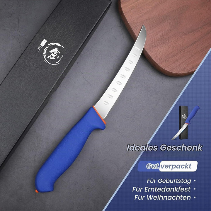 DRAGON RIOT Ausbeinmesser profi, 6 Zoll Fleischmesser Flexibel Metzgermesser, Grillmesser scharf Fle