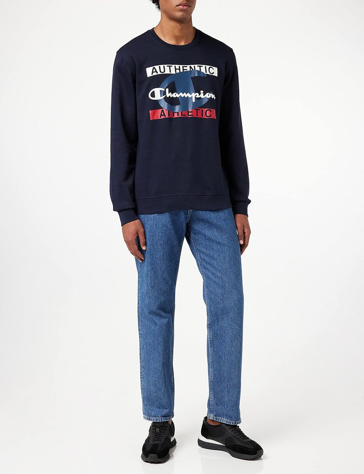 Champion Herren Graphic Shop Authentic-Fall Fleece Crewneck Kapuzenpullover S Marineblau, S Marinebl